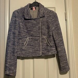 Sachin + Babi Purple & Charcoal Moto Tweed Blazer